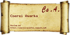 Cserei Avarka névjegykártya